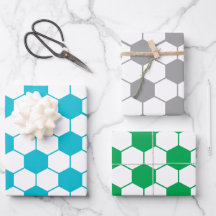 Multiple Color Soccer ball pattern Wrapping Paper