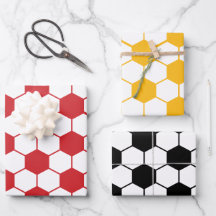 Multiple Color Soccer ball pattern Wrapping Paper