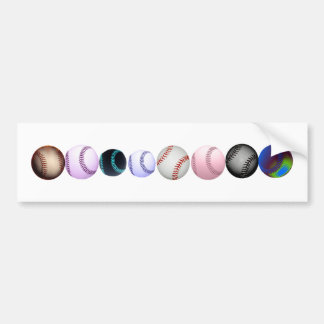 Multiple Colored And Styles Of Baseballs Bumper Sticker