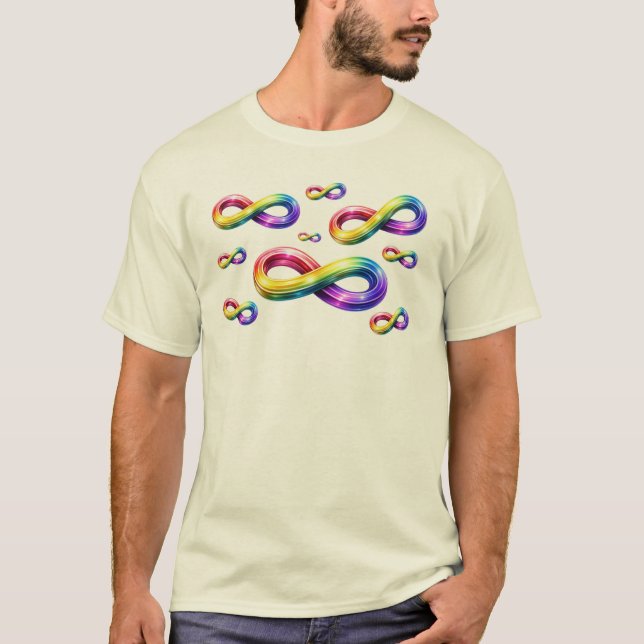 Multiple Colorful Infinity Symbols T-Shirt (Front)