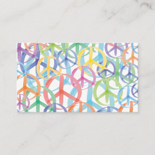 Multiple Colors of Peace Symbols Business Card (Front)