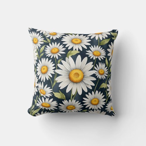 Multiple Daisy flowers  Throw Pillow