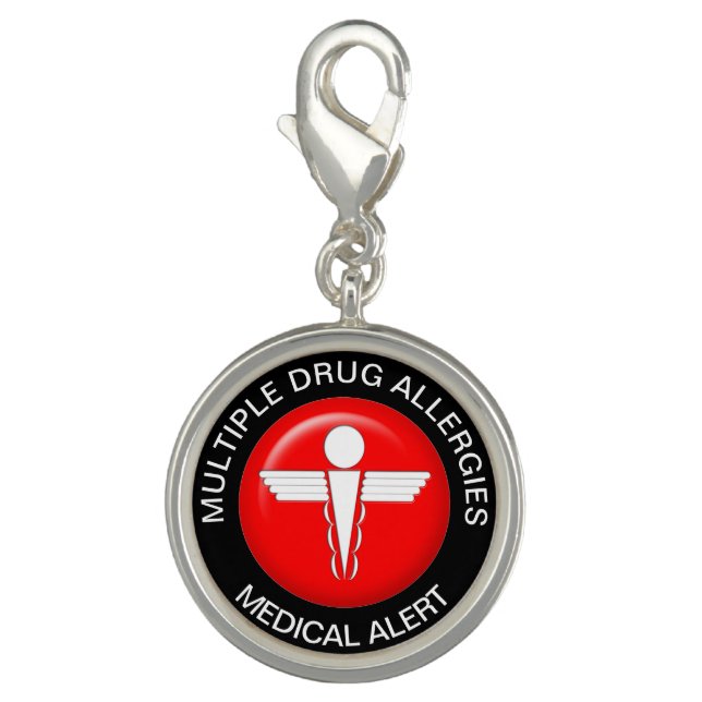 Multiple Drug Allergies Medical Alert Charm (Front)