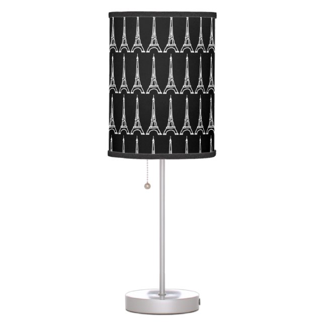 multiple Eiffel towers black white Table Lamp (Right)