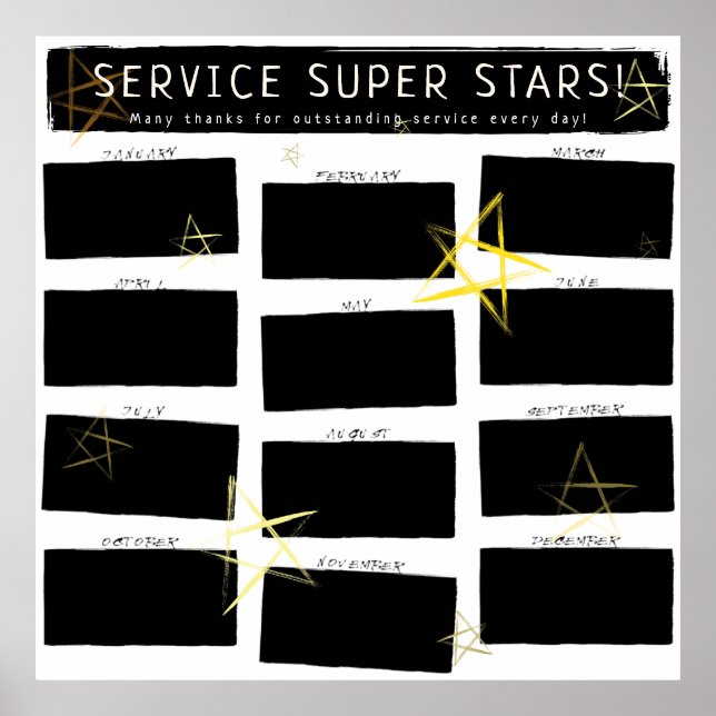 Multiple employee of the month photo display poster (Front)