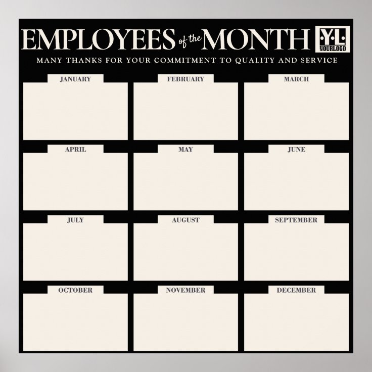 Multiple Employees Of The Month Photo Display Post Poster 