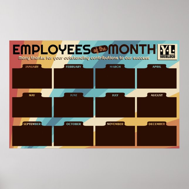 Multiple Employees of the Month photo display Post Poster (Front)