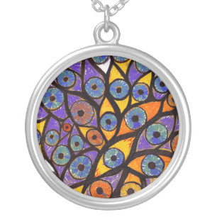Multiple Eyes Silver Plated Necklace