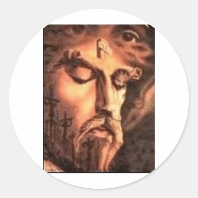 MULTIPLE FACES of JESUS Classic Round Sticker (Front)