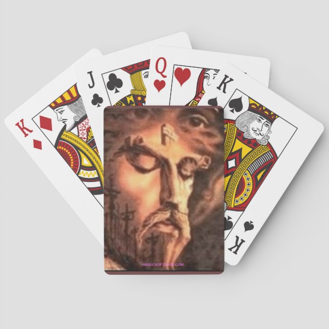 MULTIPLE FACES OF JESUS POKER CARDS (Back)