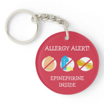 Multiple Food Allergy Alert Keychain