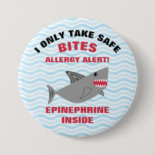 Multiple Food Allergy Alert Shark Button