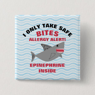Multiple Food Allergy Alert Shark Button