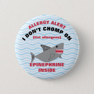 Multiple Food Allergy Alert Shark Button