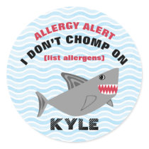 Multiple Food Allergy Alert Shark Stickers