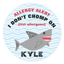 Multiple Food Allergy Alert Shark Stickers