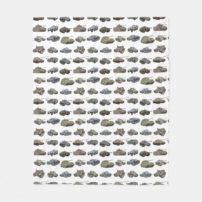 Multiple German WW2 Tanks Fleece Blanket (Front)