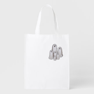 Multiple ghosts halloween grocery bag