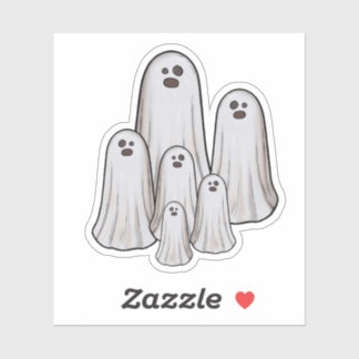 Multiple ghosts halloween sticker