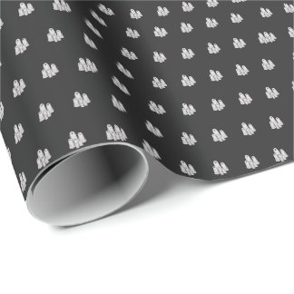 Multiple ghosts halloween wrapping paper