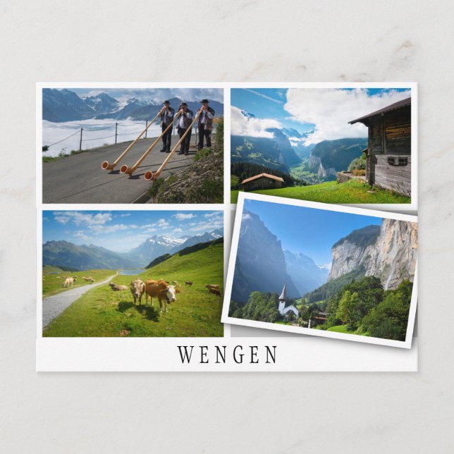 Multiple landscapes in Wengen Postcard (Front)