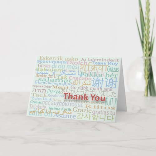 Multiple Language Thank You Card