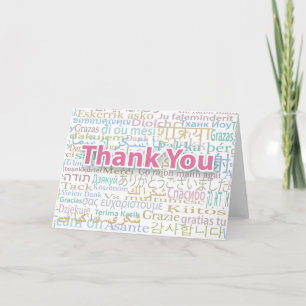 Multiple Language "Thank You" Card
