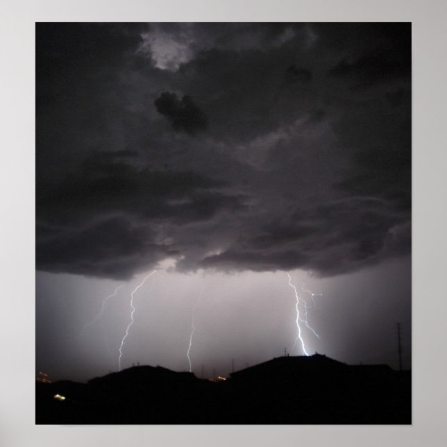 Multiple Lightning Strikes Poster (Front)