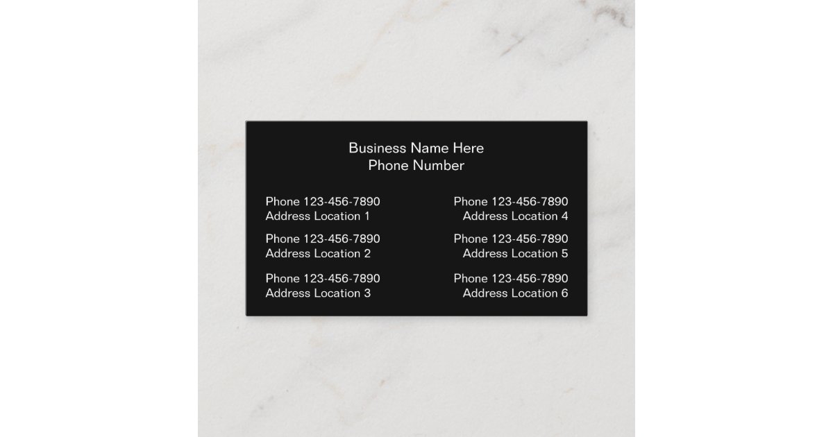 Multiple Location Business Cards Design