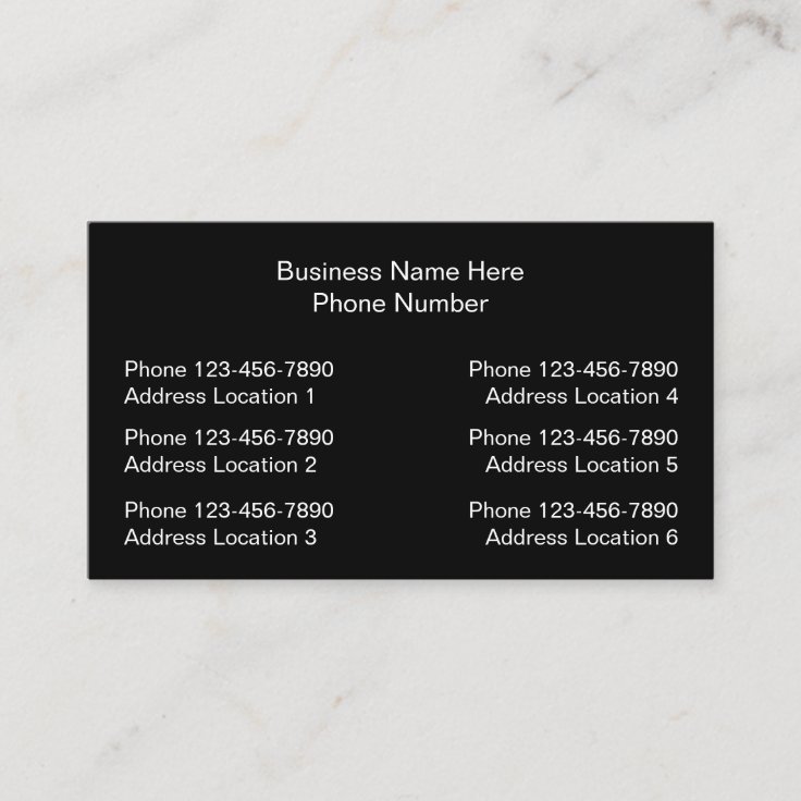 Multiple Location Business Cards Design | Zazzle