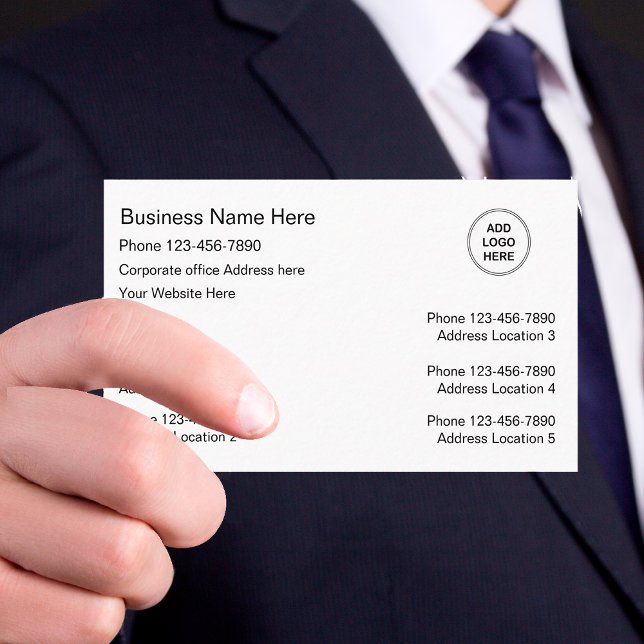 Multiple Location Business Cards Logo Template (Creator Uploaded)