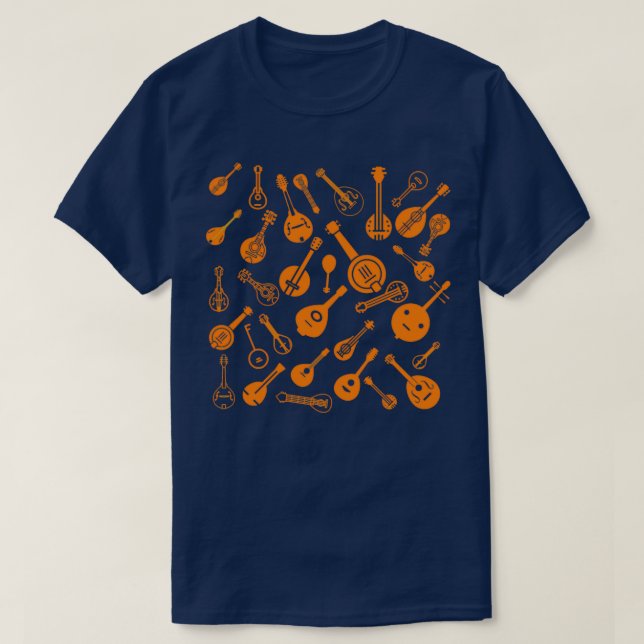 Multiple Mandolin Orange Color T-Shirt (Design Front)