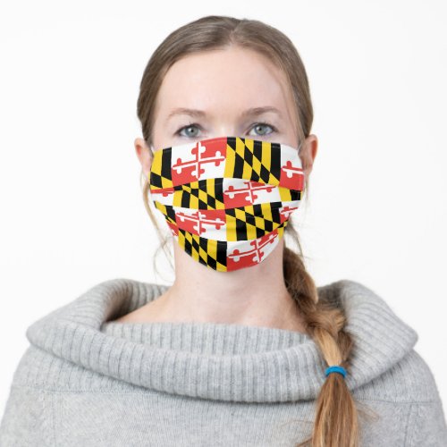 Multiple Maryland Flag Adult Cloth Face Mask