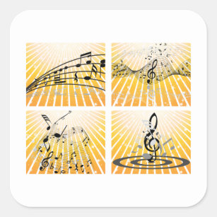 Multiple Music Notes Square Sticker