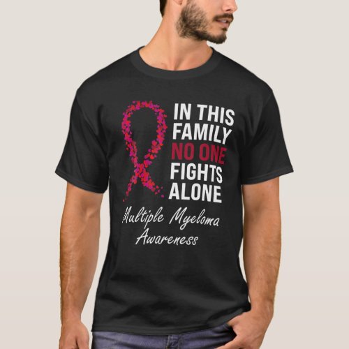 Multiple Myeloma Awareness Burgundy Ribbon Family T_Shirt