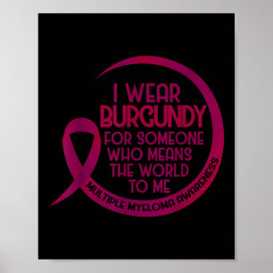 Multiple Myeloma Awareness Burgundy Ribbon I Wear Poster