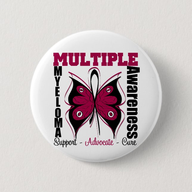 Multiple Myeloma Awareness Butterfly Button (Front)
