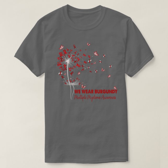 Multiple Myeloma Awareness Faith Hope Love Dandeli T-Shirt (Design Front)