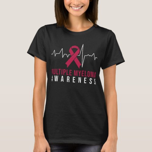 Multiple Myeloma Awareness Heartbeat T_Shirt