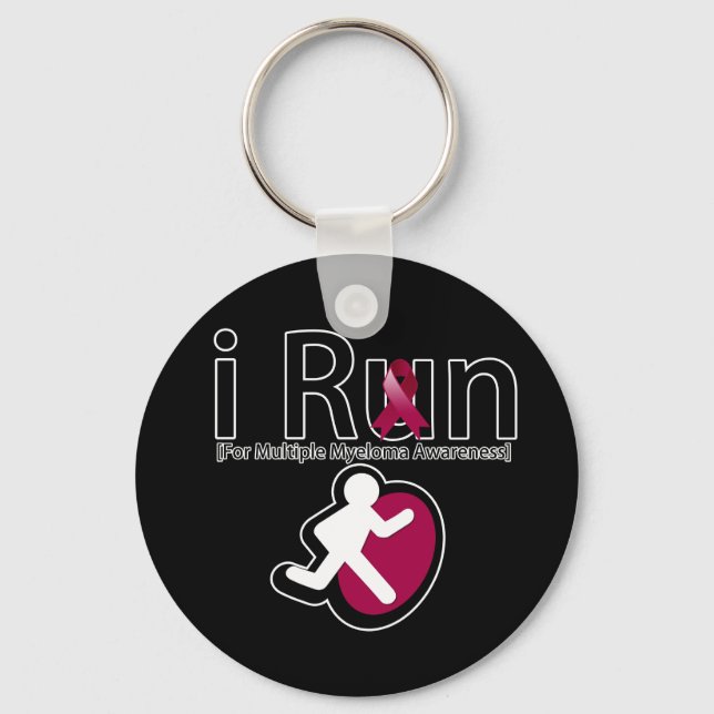 Multiple Myeloma Awareness I Run Keychain (Front)