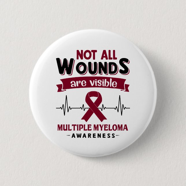 Multiple Myeloma Awareness Month Ribbon Gifts Button (Front)