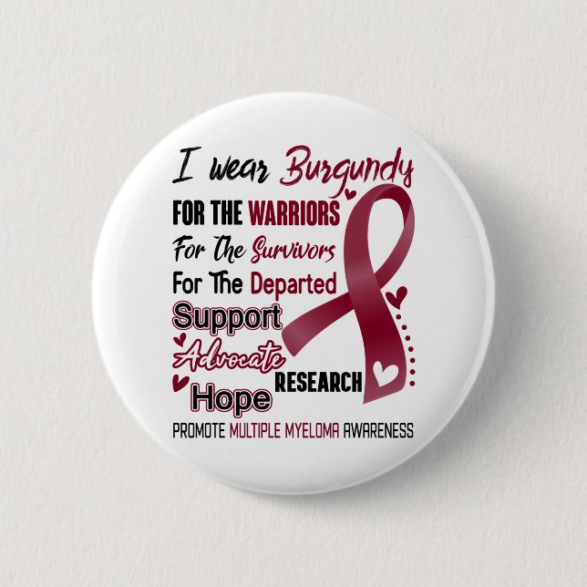 Multiple Myeloma Awareness Month Ribbon Gifts Button (Front)