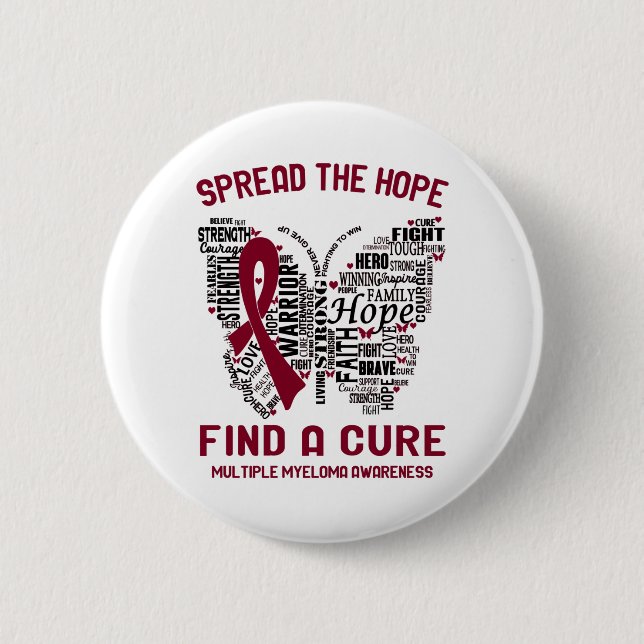 Multiple Myeloma Awareness Month Ribbon Gifts Button (Front)