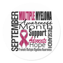 Multiple Myeloma AWARENESS Month TRIBUTE Classic Round Sticker