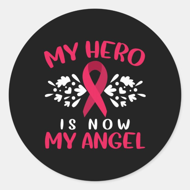 Multiple Myeloma Awareness My Hero Is Now My Angel Classic Round Sticker (Front)