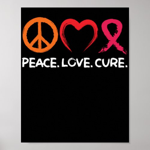 Multiple Myeloma Awareness Peace Love Cure Poster