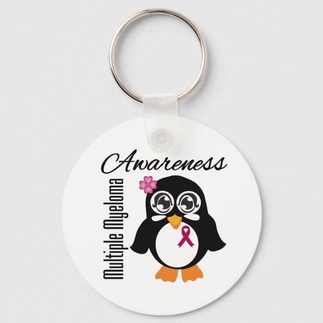 Multiple Myeloma Awareness Penguin Keychain (Front)