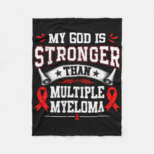Multiple Myeloma Awareness Red Ribbon Blood Cancer Fleece Blanket