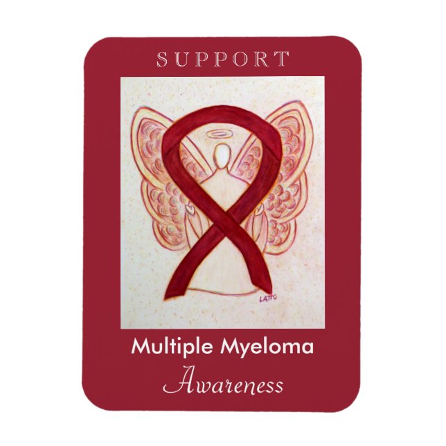 Multiple Myeloma Awareness Ribbon Angel Magnet (Vertical)