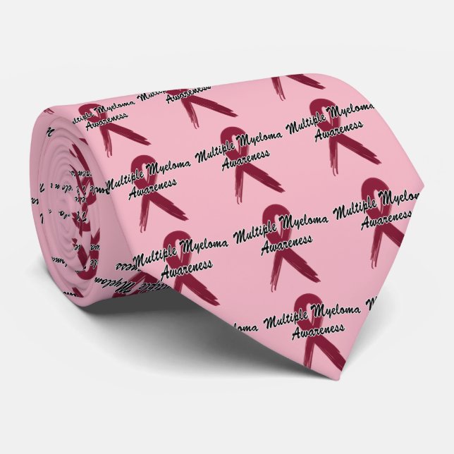 Multiple Myeloma Awareness Ribbon of Hope Neck Tie (Rolled)